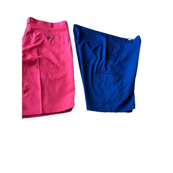2 PGA Tour Golf Shorts Men’s 36 Red & Blue Stretch VTG Casual Classic Comfort - Picture 14 of 16